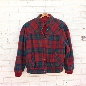 Vintage Andy Johns Tartan Plaid Wool Corduroy Coat